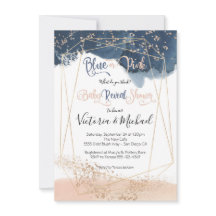Navy Blush Gold Baby onthult Shower-uitnodiging