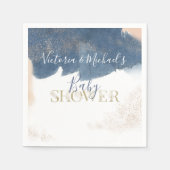 Navy Blush Gold Baby onthult Shower-uitnodiging Servet (Voorkant)