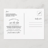 Navy Blush Gold Bourgogne Save the Date Briefkaart (Achterkant)