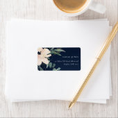 NAVY BLUSH GOLD FLORAL BUNCH WATERVERF ADRES ETIKET (Insitu)