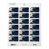 NAVY BLUSH GOLD FLORAL BUNCH WATERVERF ADRES ETIKET (Full Sheet)