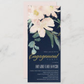 NAVY BLUSH GOLD FLORAL BUNCH WATERVERF VERLOVING KAART (Voorkant / Achterkant)