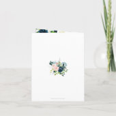 Navy Blush Gold Floral Geometric Hartelijk dank (Achterkant)