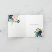 Navy Blush Gold Floral Geometric Hartelijk dank (Binnen)