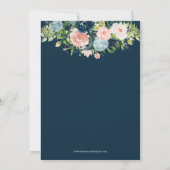Navy Blush Gold Geometric Floral Rehearsal Dinner Kaart (Achterkant)