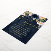 Navy Blush Gold Vlinder Vrijgezellenfeest Folie Uitnodiging (Gedraaid)