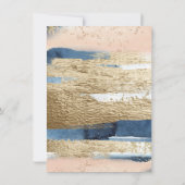 Navy Blush Gold Vrijgezellenfeest Kaart (Achterkant)