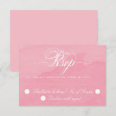 Navy Blush Goud Bloemen Dahlia Bruiloft RSVP Kaart (Voorkant / Achterkant)