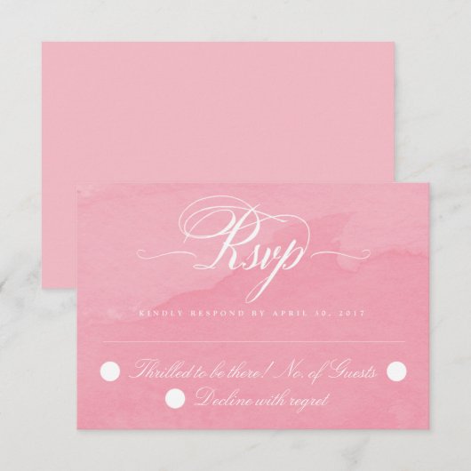 Navy Blush Goud Bloemen Dahlia Bruiloft RSVP Kaart (Voorkant / Achterkant)