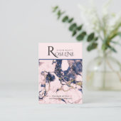 Navy Blush Goud Roze Marmer Sieraden Display Visitekaartje (Staand voorkant)