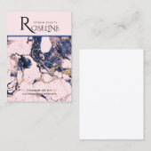 Navy Blush Goud Roze Marmer Sieraden Display Visitekaartje (Voorkant / Achterkant)