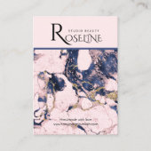 Navy Blush Goud Roze Marmer Sieraden Display Visitekaartje (Voorkant)