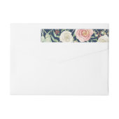 Navy Blush Ivoor Roos Bloemige Blad Waterverf (Achterkant)