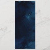 Navy blush kalligrafie rustieke bloemenbruiloft me menu (Achterkant)