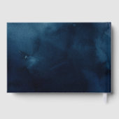 Navy blush kalligrafie rustieke bruiloft gastenboe gastenboek (Achterkant)