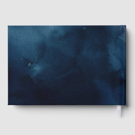 Navy blush kalligrafie rustieke bruiloft gastenboe gastenboek (Achterkant)