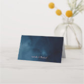 Navy blush kalligrafie rustieke bruiloft plaats ka plaatskaartje (Achterkant)