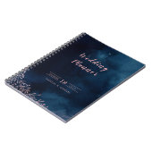 Navy blush kalligrafie rustieke bruiloft planner notitieboek (Linkerzijde)