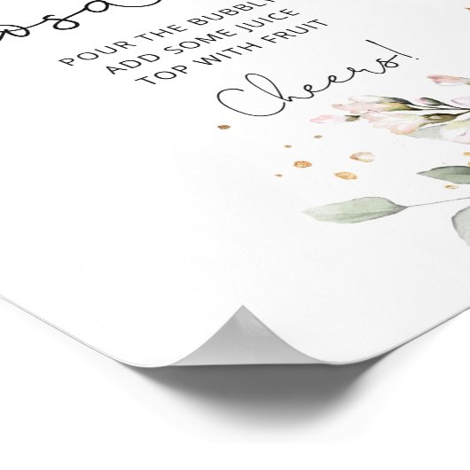 Navy blush Mimosa bar Poster (Hoek)