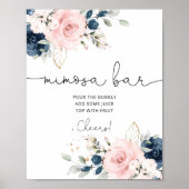 Navy blush Mimosa bar Poster (Voorkant)