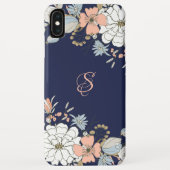 Navy Blush Roze Blauw Bloemen Gepersonaliseerd Case-Mate iPhone Case (Achterkant)
