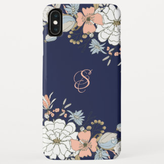 Navy Blush Roze Blauw Bloemen Gepersonaliseerd Case-Mate iPhone Case