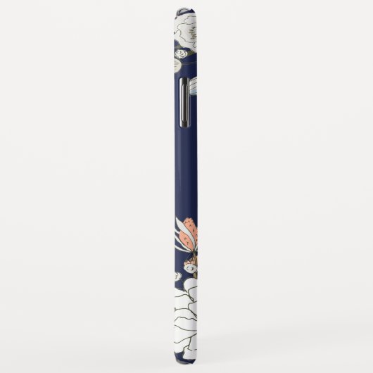 Navy Blush Roze Blauw Bloemen Gepersonaliseerd Case-Mate iPhone Case (Achterkant/rechts)