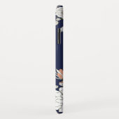 Navy Blush Roze Blauw Bloemen Gepersonaliseerd Case-Mate iPhone Case (Achterkant/rechts)