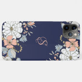 Navy Blush Roze Blauw Bloemen Gepersonaliseerd Mon Case-Mate iPhone Case (Achterkant (horizontaal))