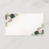 Navy & Blush Roze Bloemen Recept Aanvraag Kaart (Achterkant)