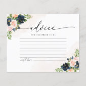 Navy & Blush Roze Bloemen Vrijgezellenfeest Advies (Achterkant)