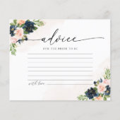 Navy & Blush Roze Bloemen Vrijgezellenfeest Advies (Voorkant)