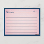 Navy Blush Roze  Recept Kaart voor de bruid (Achterkant)