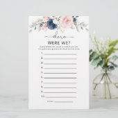 Navy blush roze Waar waren we vrijgezellenfeest? (Staand voorkant)