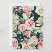 Navy Blush Rozen Farmhouse Boho Wedding Kaart (Achterkant)