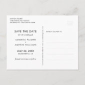 Navy Blush Script Wedding Sla de datum Briefkaarte Aankondigingskaart (Achterkant)