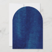 Navy Blush  Strand Waterverf Schelp Bloem Bruiloft Kaart (Achterkant)
