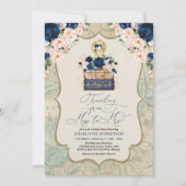 Navy Blush Travel Adventure Vrijgezellenfeest Kaart (Voorkant)