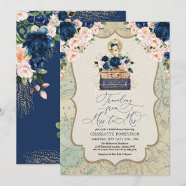 Navy Blush Travel Adventure Vrijgezellenfeest Kaart