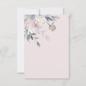Navy Blush Waterverf Bloemen Bruiloft Details RSVP Kaartje (Achterkant)