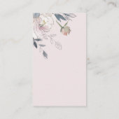 Navy Blush Waterverf Bloemen Bruiloft Wishing Well Informatiekaartje (Achterkant)