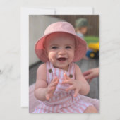 Navy & Blush Waterverf Flowers one 1st Birthday Kaart (Achterkant)