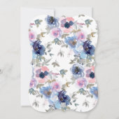 Navy & Blush Waterverf Flowers Weddenschap Kaart (Achterkant)