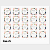 Navy Blush Wedding Favor Stickers #NBC (Vel)