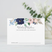 Navy & Blush Woorden van Wijsheid Kaart (Staand voorkant)