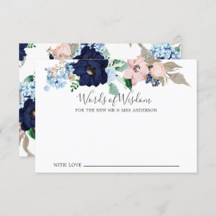 Navy & Blush Words of Wisdom Card Kaart
