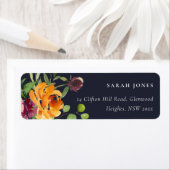 NAVY BLUSH YELLOW ORANJE FLORAL BUNCH ADRES ETIKET (Insitu)