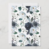 Navy Boho Baby shower Invitation Baby Boy Kaart (Achterkant)