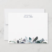 Navy Boho Floral Gepersonaliseerde briefkaart (Voorkant)