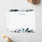 Navy Boho Floral Gepersonaliseerde briefkaart (Voorkant / Achterkant in situ)